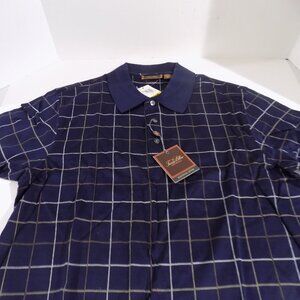 Tasso Elba Men's Golf Shirt Polo Size Medium Cotton Blue